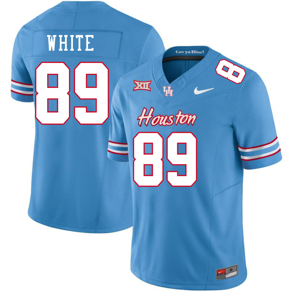 Men #89 Kolby White Houston Cougars College Football Jerseys Stitched-Oilers